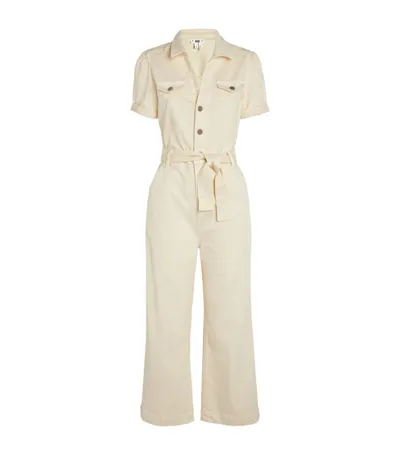 Paige Anessa Belted Jumpsuit In White