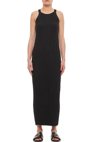 Loulou Studio Otama Sleeveless Knitted Midi Dress In Black