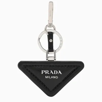 Prada Black Key Ring With Logo