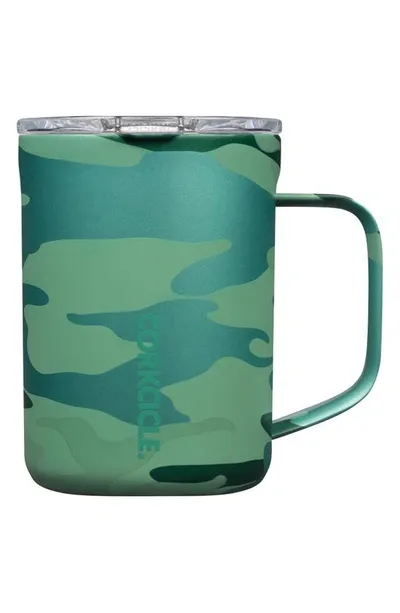 Corkcicle 16-ounce Insulated Mug In Jade Camo