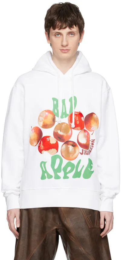 Jw Anderson Bad Apple Hoodie In White