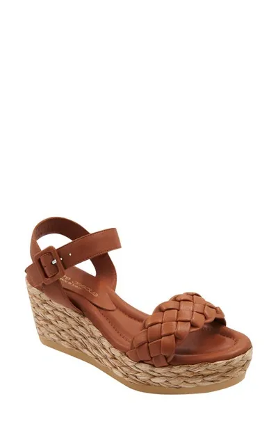 Andre Assous Cecilia Platform Wedge Sandal In Cognac