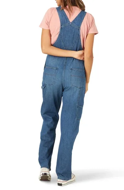 Wrangler Straight Leg Denim Bib Overalls In Blue