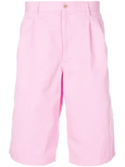 Comme Des Garçons Shirt Pleated Detail Deck Shorts In Pink