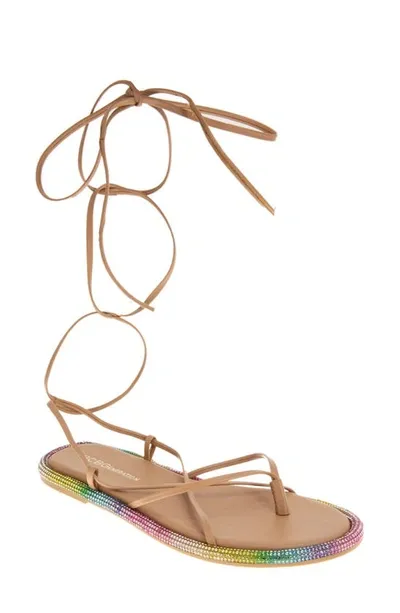 Bcbgeneration Tarin Ankle Tie Sandal In Tan