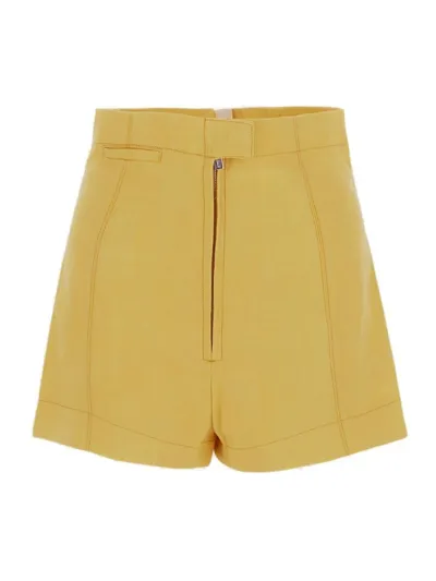 Jacquemus Le Short Areia Drill Mini Shorts In Yellow