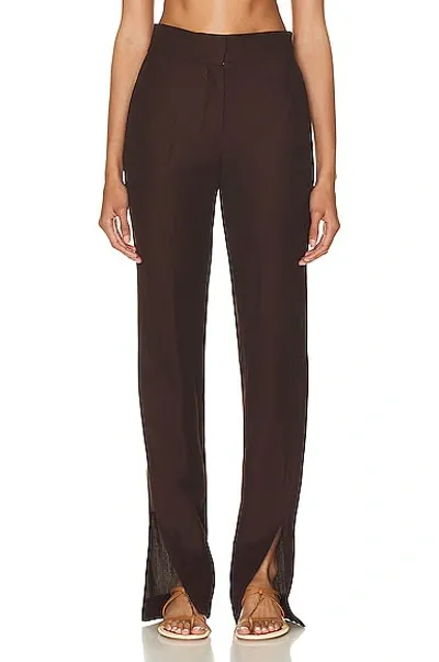 Jacquemus Le Pantalon Tibau Twill Flared Pants In Brown