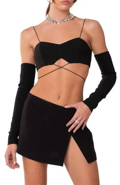 Edikted Beatrix Bralette With Detached Sleeves In Black