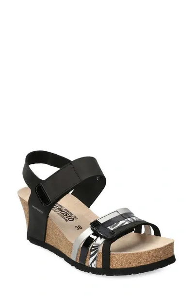 Mephisto Lucia Wedge Sandal In Black Bs