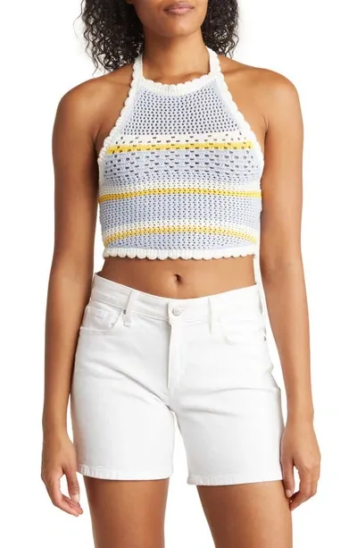 Pacsun Bermuda Crochet Halter Top In Light Blue