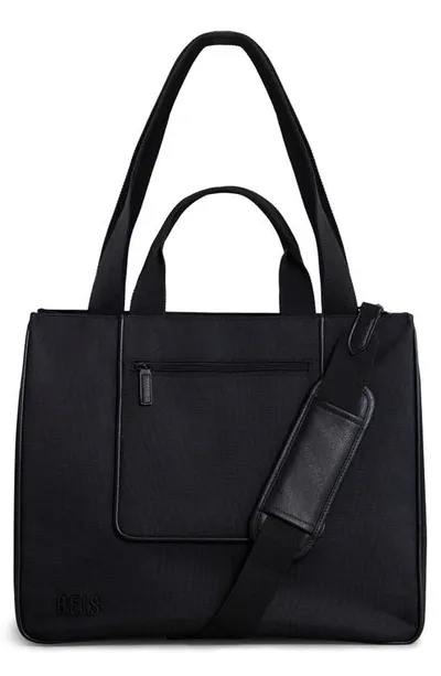 Beis Béis The East/west Water Repellent Tote In Black