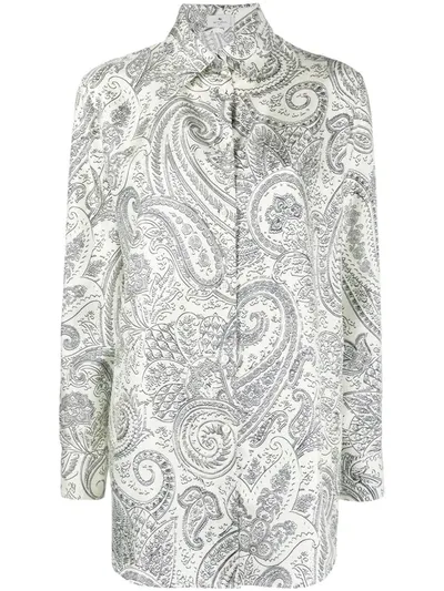 Etro Paisley-print Silk Shirt In White