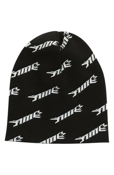 Ambush Logo Jacquard Wool Blend Beanie In Black