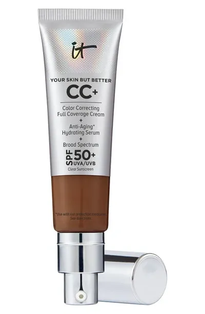 It Cosmetics Cc+ Cream Full Coverage Color Correcting Foundation With Spf 50+ Neutral Deep 1.08 oz / 32 ml