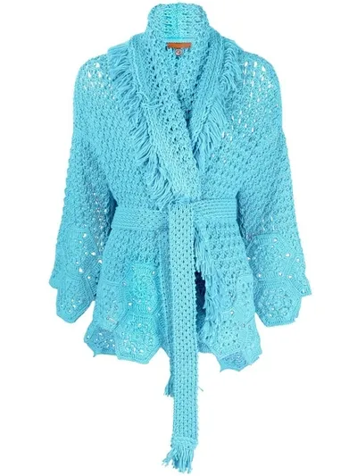 Alanui Blooming Flowers Cardigan In Blue