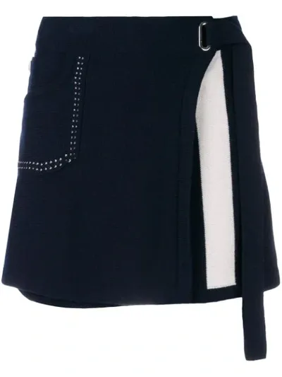 Barrie Cosmopolitan Cashmere Wrap Skirt In Blue