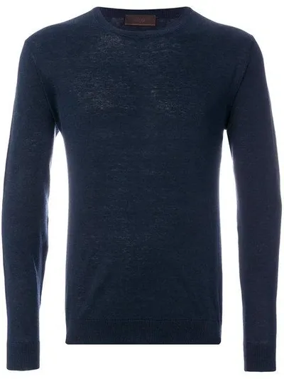 Altea Crew Neck Jumper In Blue