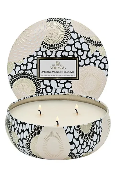 Voluspa Japonica Jasmine Midnight Blooms 3-wick Tin Candle