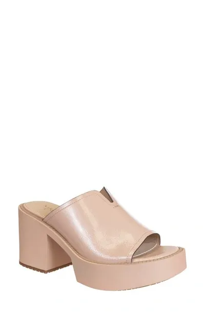 Naked Feet Freja Block Heel Mule In Beige