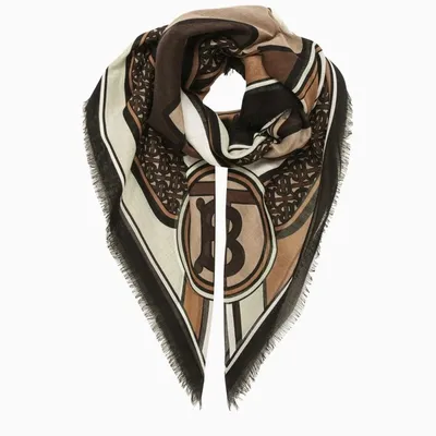 Burberry Brown/beige/white Scarf