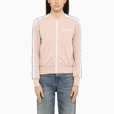 Palm Angels Nude-coloured Sweatshirt With Zip And Logo In Pink