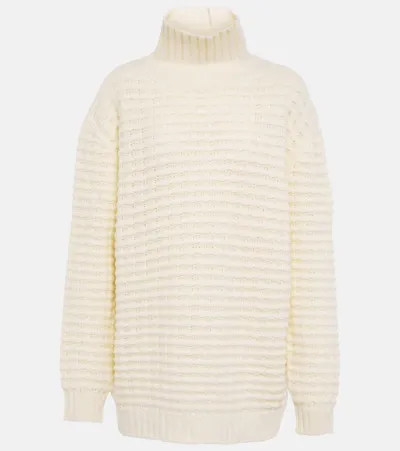 Loro Piana Collo Alto Volterra Cashmere Knit Sweater In Nougat