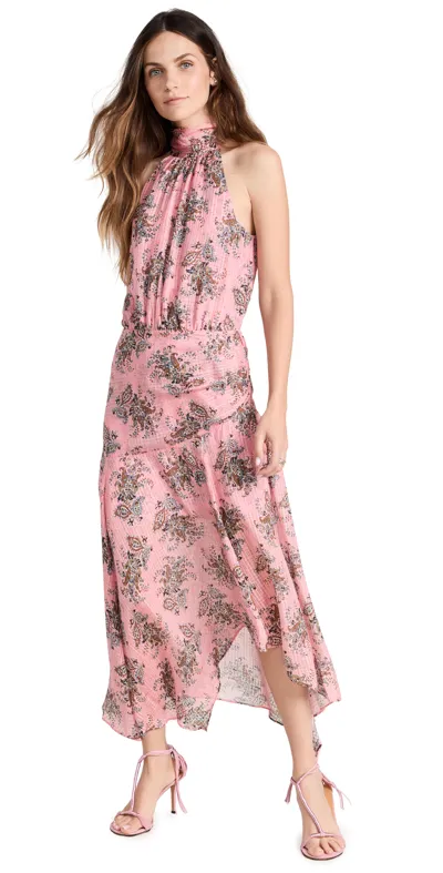 Veronica Beard Leia Printed High-neck Maxi Dress In Peony Multi