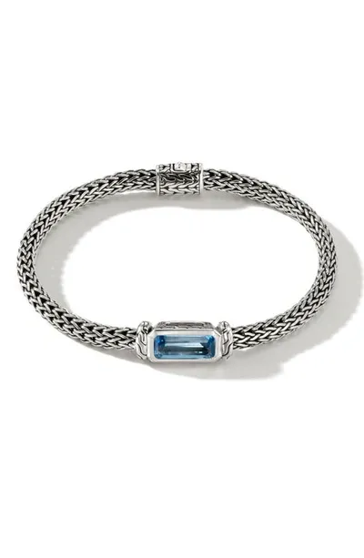 John Hardy Classic Chain Aquamarine Bracelet In Silver