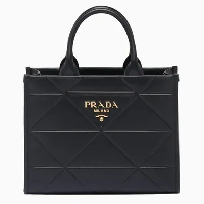 Prada Black Leather Bag With Logo