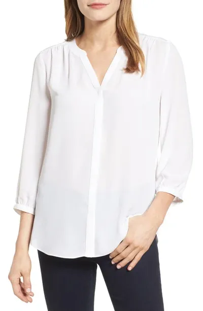 Nydj Pintuck Blouse In Optic White