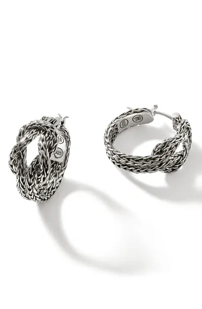 John Hardy Love Knot Hoop Earring In Silver