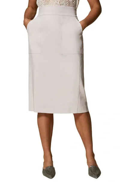 Marina Rinaldi Plus Size Calypso Twill Pencil Skirt In Pink