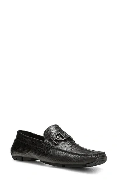 Donald Pliner Dacio Ii Snake Embossed Driving Loafer In Black