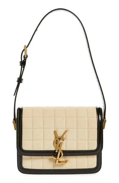 Saint Laurent Small Solferino Leather Shoulder Bag In Burro