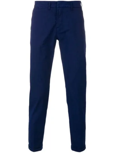 Fay Slim-fit Mid-rise Chinos In Blue