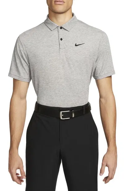 Nike Dri-fit Tour Men's Heathered Golf Polo In Black