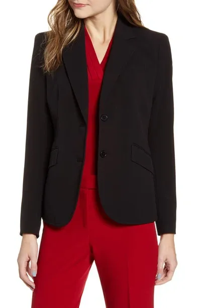 Anne Klein Two-button Stretch Blazer In Anne Blk