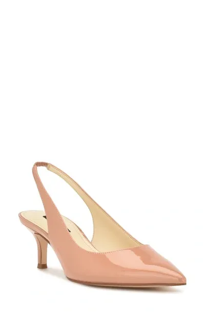 Nine West Nataly Slingback Pointed Toe Pump In Light Natural 110