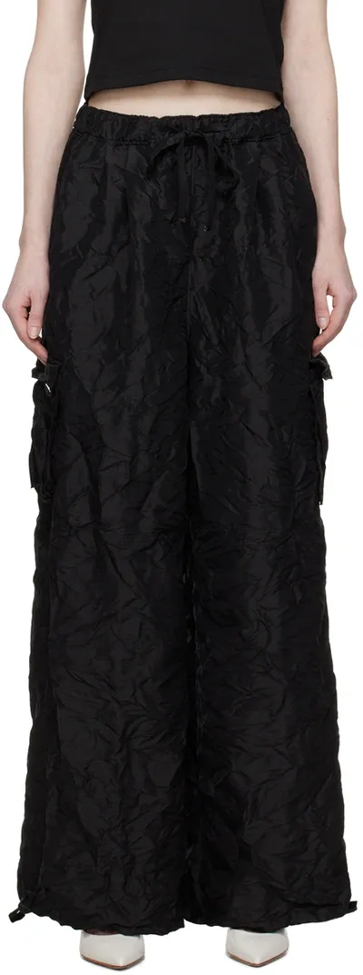 Lesugiatelier Black Crinkle Trousers