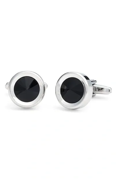 Clifton Wilson Round Cuff Links In Black