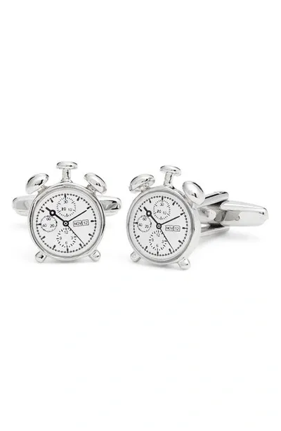 Clifton Wilson Silver Clock Cuff Links