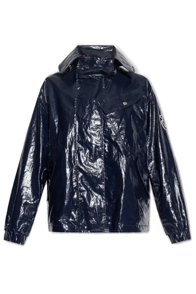 Moncler Genius Lochnagar Shiny Short Jacket In Blue