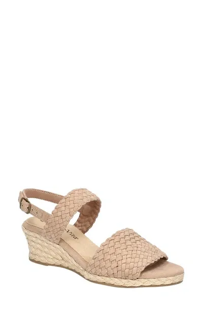 Bella Vita Women's Mariella Espadrille Wedge Sandals In Almond Suede