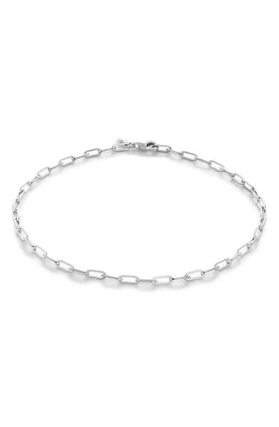 Monica Vinader Mini Paper Clip Chain Bracelet In Sterling Silver