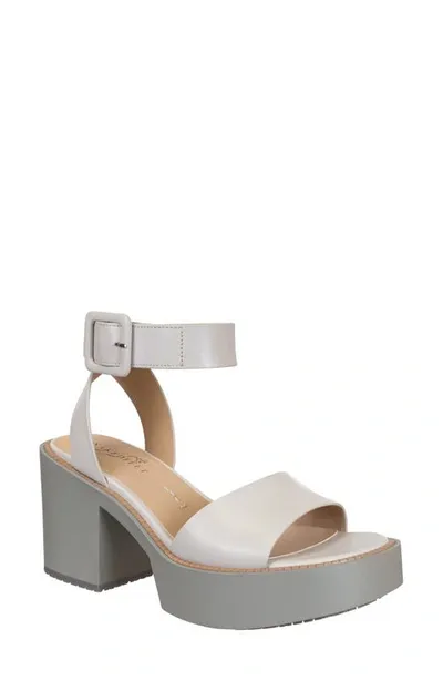 Naked Feet Iconoclast Ankle Strap Platform Sandal In Grey