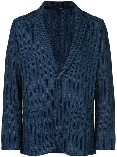 Lardini Striped Blazer In Blue