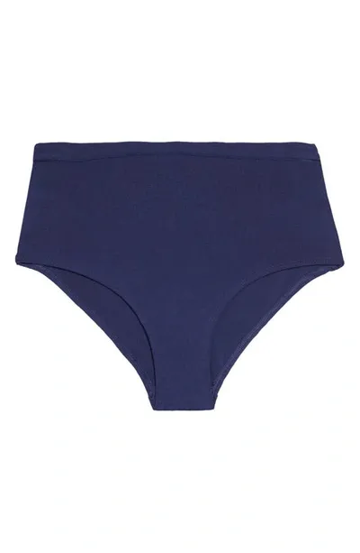 Meundies Feelfree High Waist Briefs In Bright Navy