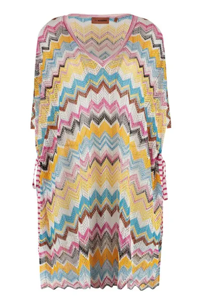 Missoni Knitted Cover Up Dress In Multicolor