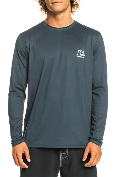 Quiksilver Heritage Heather Long Sleeve Upf Rashguard Top In Midnight Navy Heather