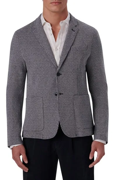 Bugatchi Houndstooth Cotton Knit Blazer In Navy